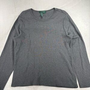 Lauren Ralph Lauren Gray Long Sleeve Tee XL